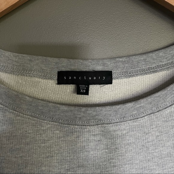 Sanctuary Tierney Bow Sleeve Sweatshirt Grey‎ Size XS Bell Sleeves Casual Comfy - Picture 6 of 14